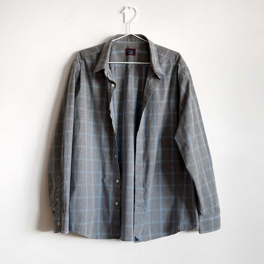 UNTUCKit Blue-Gray Check Cotton Shirt XXL